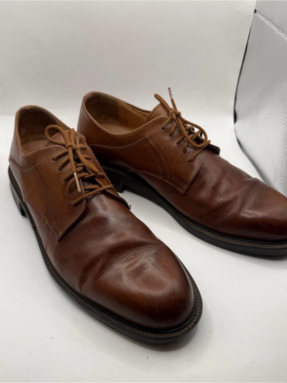 Johnston & Murphy Men's Brown Leather Derby Oxfords
